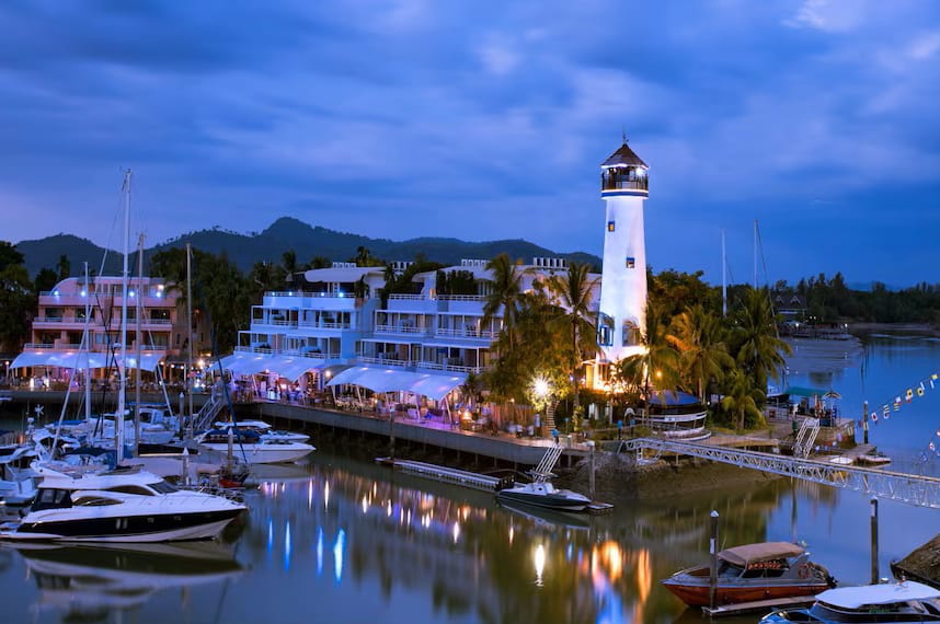 Night scene of Boat Lagoon Marina