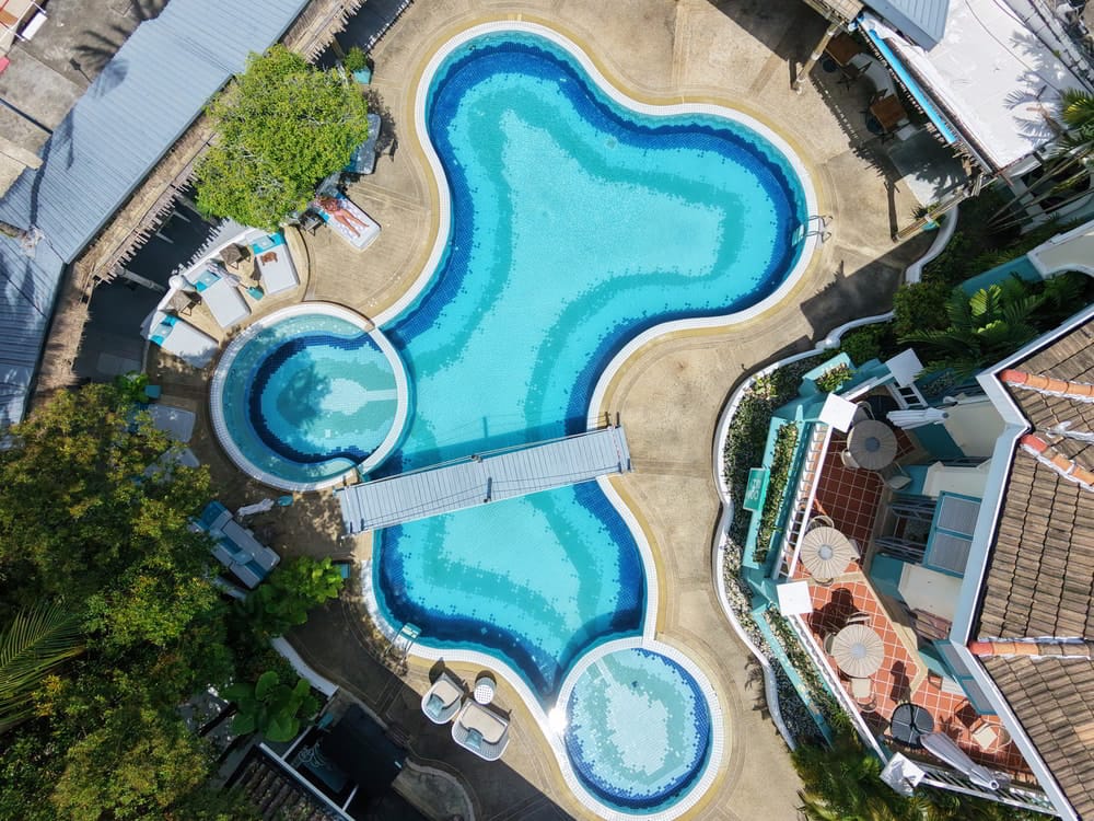The pool at Soho Pool Club, Boat Lagoon Marina — no entry fee and no day pass, free to use when you order from the bar or kitchen